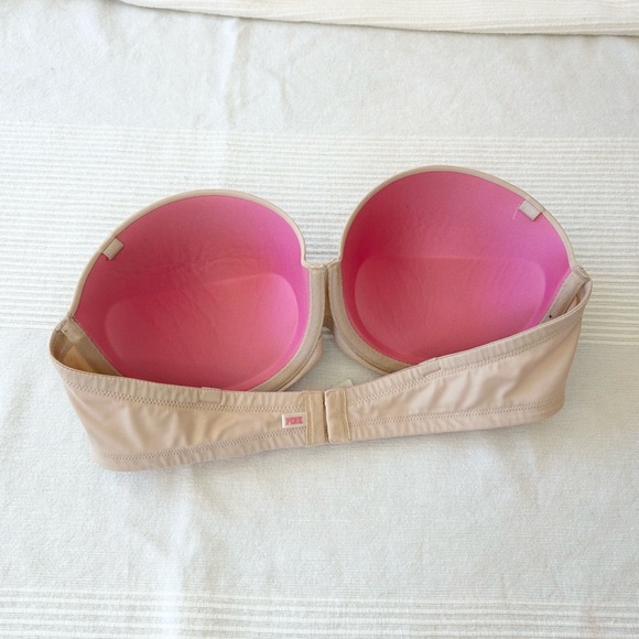 Victoria's Secret PINK Wear Everywhere Push-up Bra 36C Nude Strapless - Picture 5 of 9